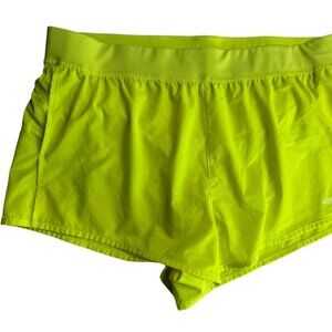 BROOKS Running Neon Yellow Highlighter Shorts Size Women's L.  Lined Liner Brief